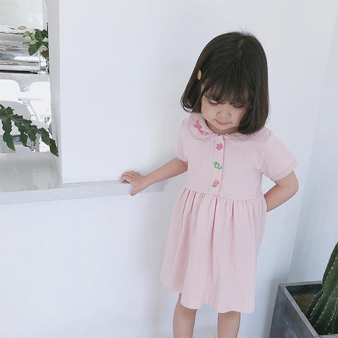 Girls' Dress 2022 Summer New Girls' Academic Skirt Cotton Princess Skirt